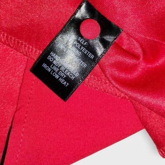 Lulus Womens Dress Sz Large Ecstatic Harmony Red Chiffon Glamourcore Cottagecore - Picture 11 of 12